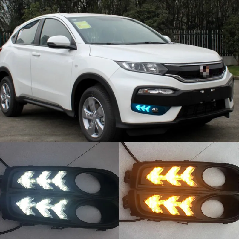 

1Pair For Honda XRV XR-V HRV 2015-2017 LED Daytime Running Light DRL Day Light Front Bumper Fog Light Driving Fog Lamp