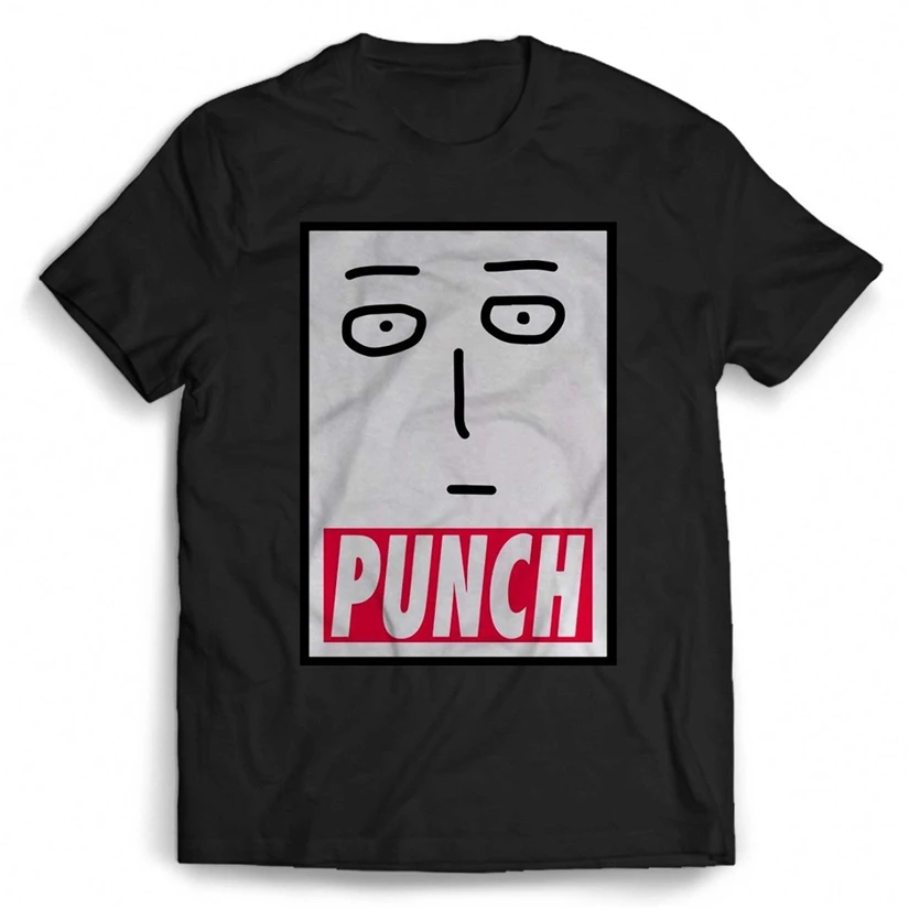 One Punch Man Face Мужская Женская футболка хип-хоп Футболка |
