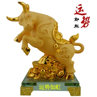 

dog of the golden zodiac brings prosperity Taurus ornaments crafts OX Taurus sand ornaments attract money home decoration