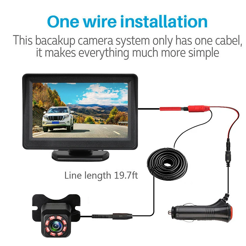 

Автомобильная камера заднего вида с ЖК-дисплеем 4,3 дюйма