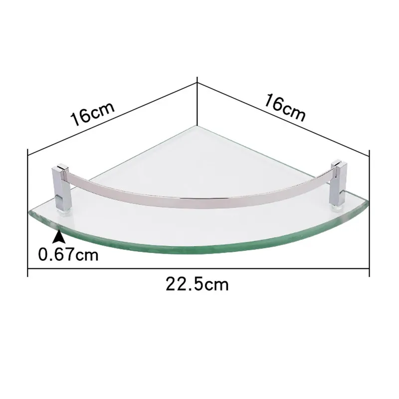 

Thickened Glass Stainless Steel Tripod Toilet Single-layer Corner Rack Bathroom Makeup Organizer Shower Accessories Hanging