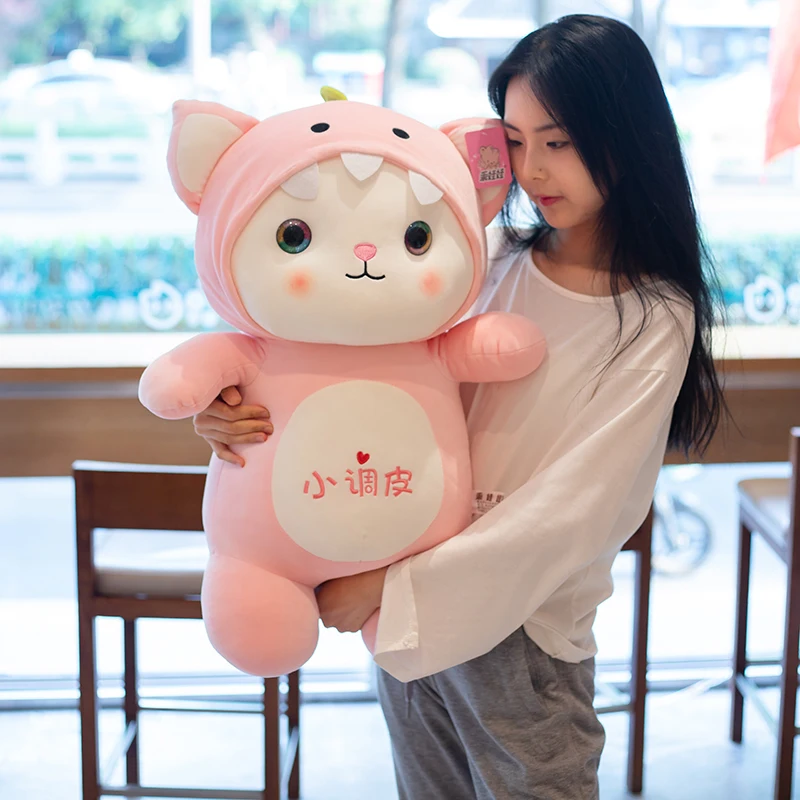 

25-50cm Cute Cat Stuffed Plush Toys Kawaii Soft Doll Dress Up Giraffe Frog Penguin Dinosaur Kids Plushie Doll Girls Gift