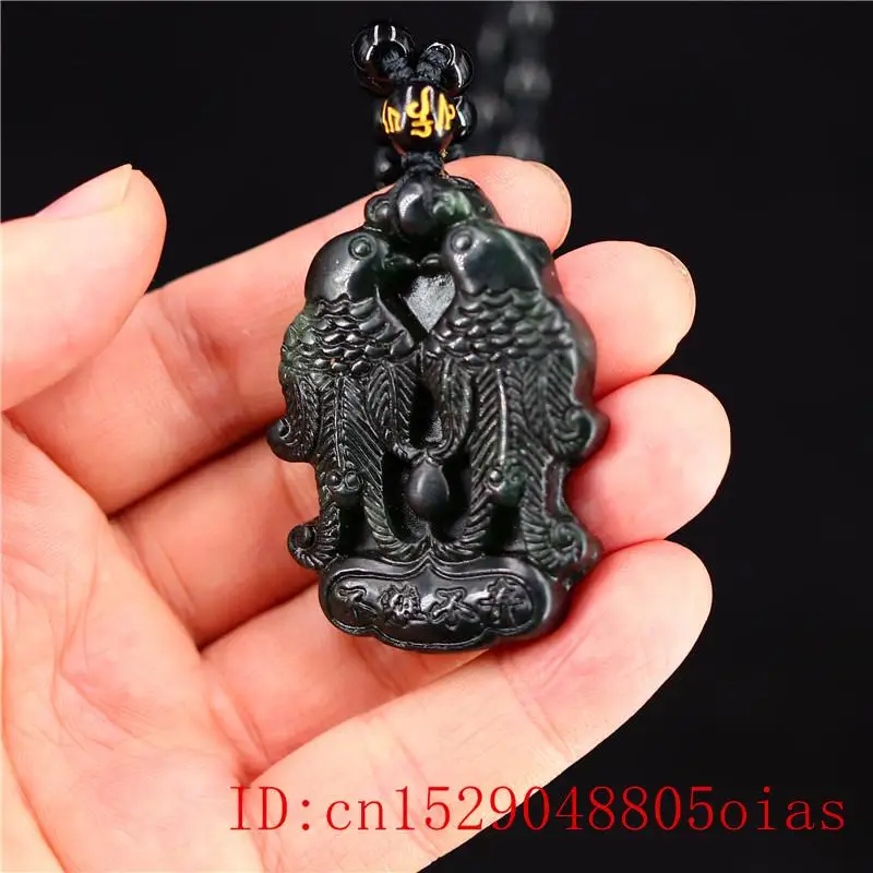 Нефритовая любовь птица кулон ожерелье очарование натуральный амулет ювелирные