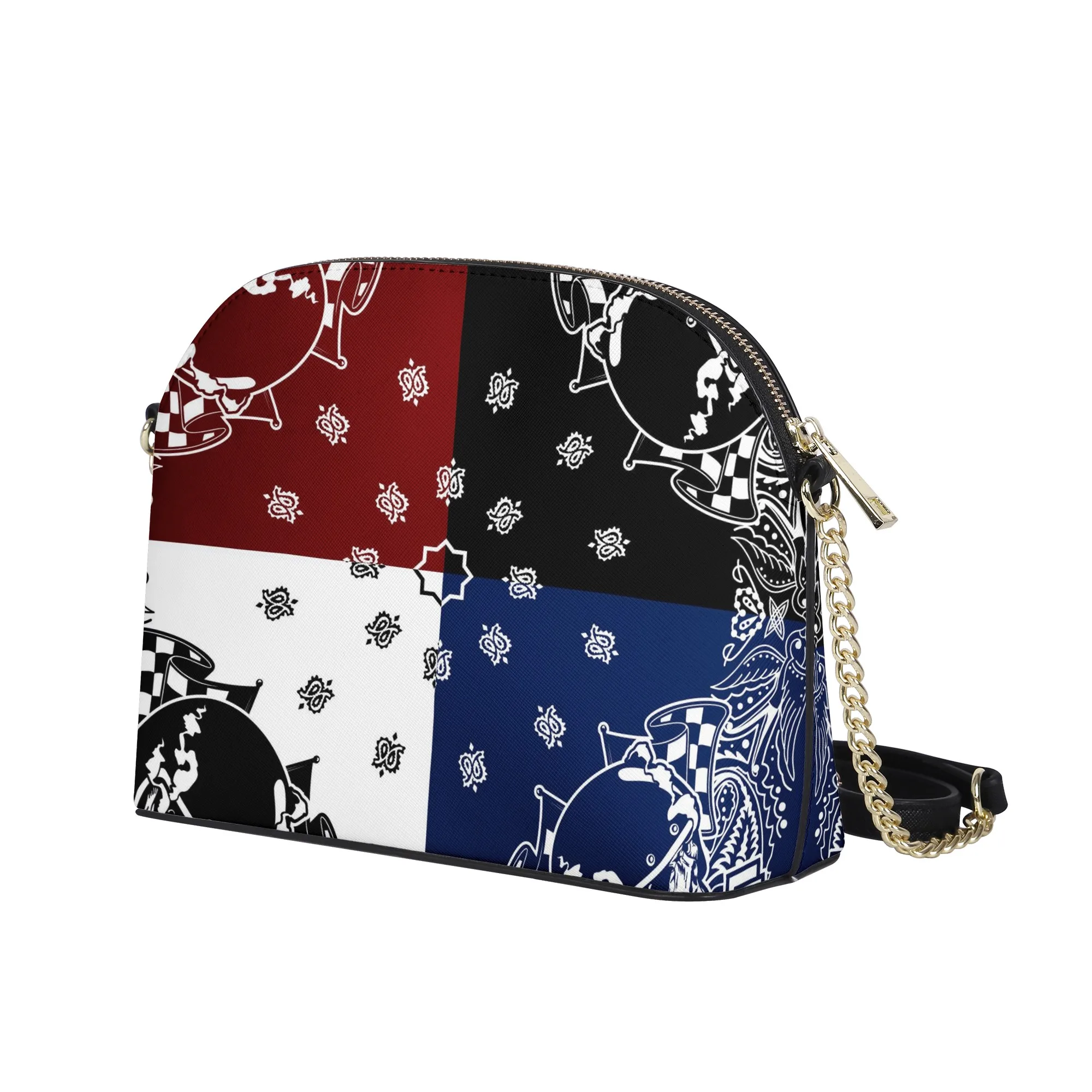 New Arrivals Latest Trendy Purses Black and White bag Printing Custom Small Shell bandana Bag For Women Unique Fashion Purse