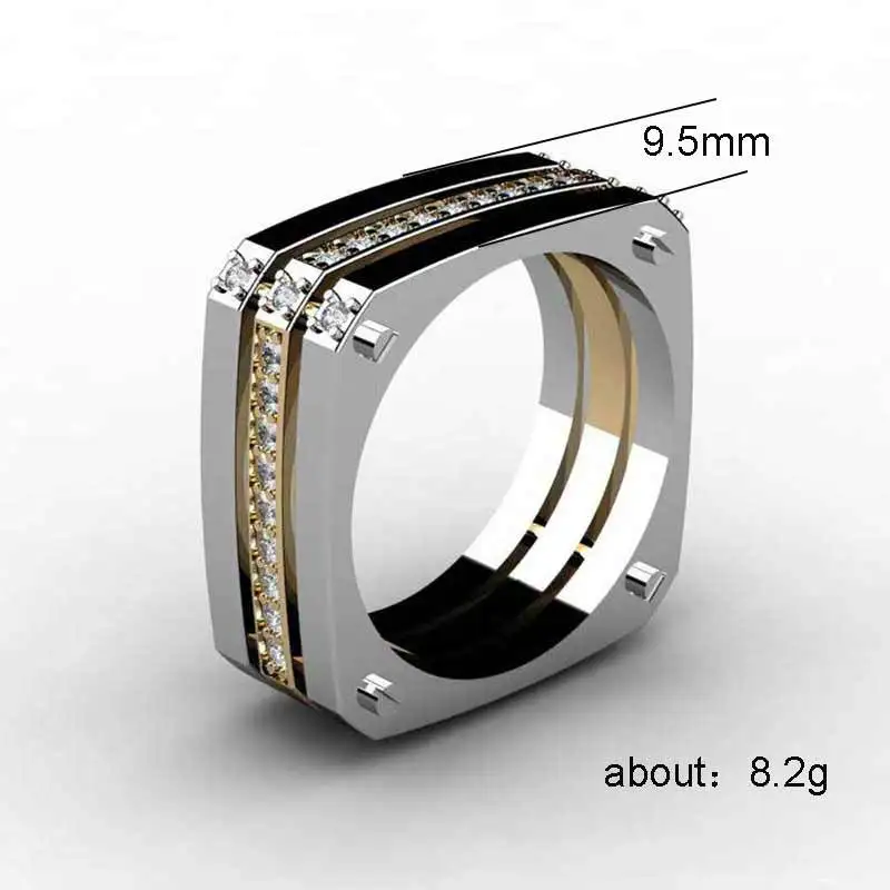 Великолепные трехслойные двухцветные мужские кольца в стиле хип хоп с медным