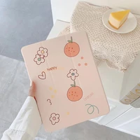 cute orange for ipad air 2 3 10 5 pro 2019 7th 10 2 inch case for ipad 2017 2018 9 7 mini 5 cover capa with pencil holder cases