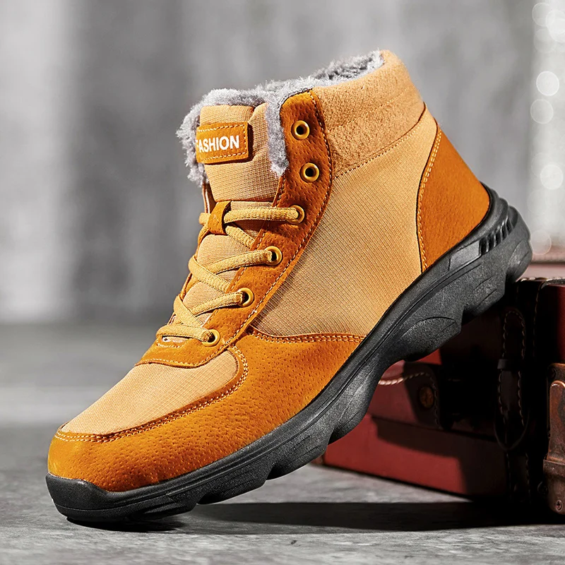 Зимняя мужская обувь уличная Водонепроницаемая походная мужские замшевые