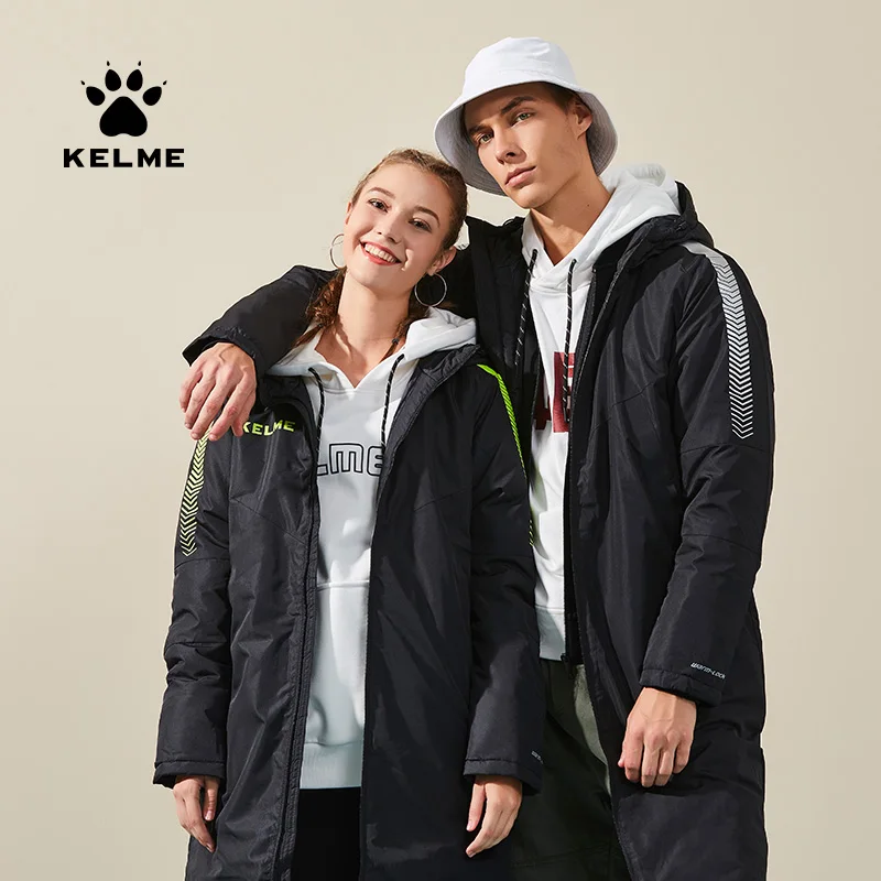 

KELME мужская зимняя куртка длинное однотонное Спортивное тренировочное пальто Мужское пальто Верхняя одежда теплое зимнее пальто с хлопков...