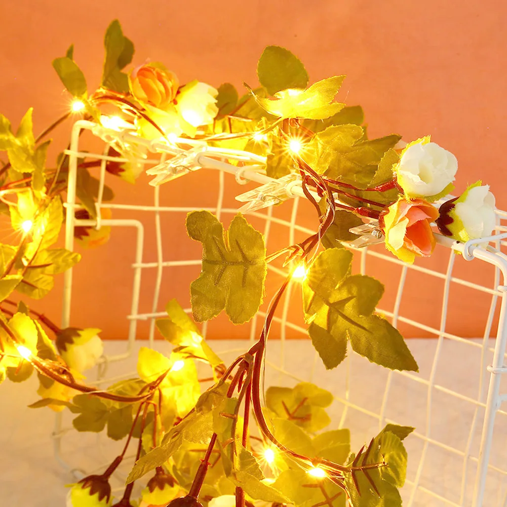 

LED Green Vine Flower String Lights Fairy Garland Lamp Wedding Party Decoration Light String for Bedroom Party Coffee Home Decor