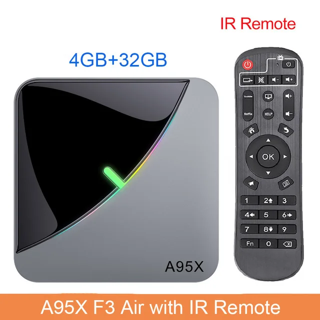 4GB 32GB A95X F3 Air 4 Гб 64 Гб RGB светильник Smart tv box Android 9,0 google tv box Amlogic S905X3 Wifi 4K 60fps Netflix Youtube медиаплеер - Цвет: 4GB 32GB