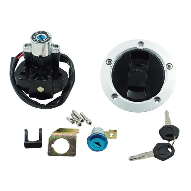 

Motorcycle Oil Fuel Tank Gas Cap Kit Ignition Switch Lock with 2 Keys for Suzuki GSF650 Bandit GSXR 600 GSXR750 04-05