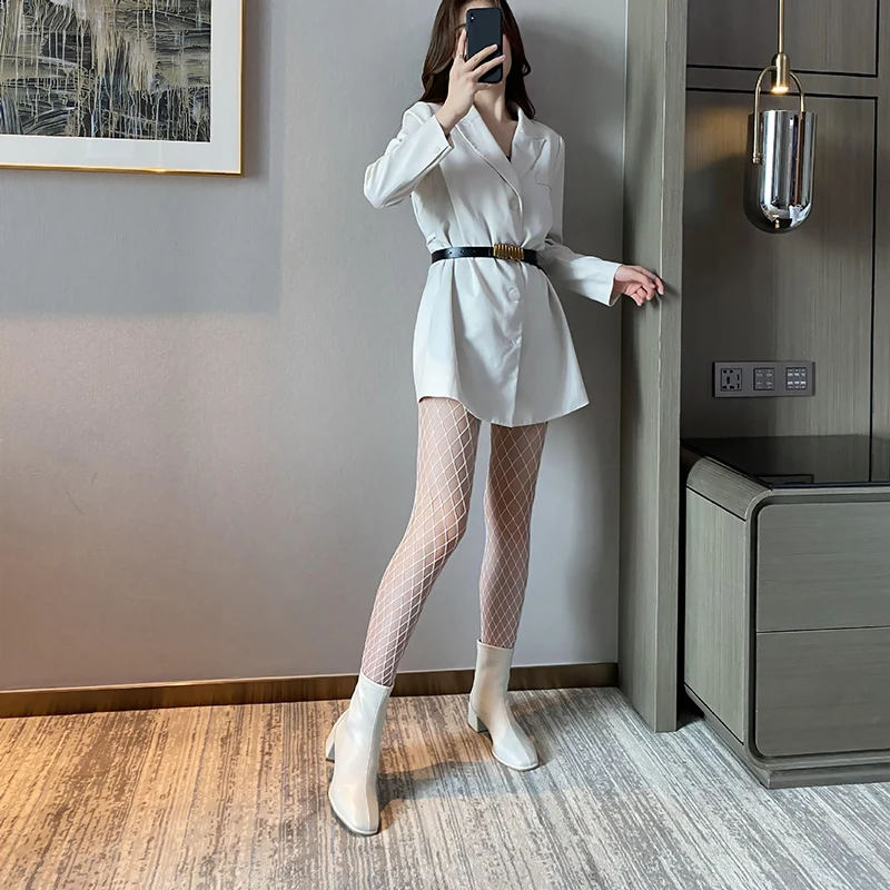 

Женские летние ажурные чулки, колготки, сексуальные цельные сетчатые чулки большого размера