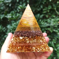 10mm orgone pyramid healing crystal gold wire stone figurine energy generator for meditation reiki balancing resin jewelry