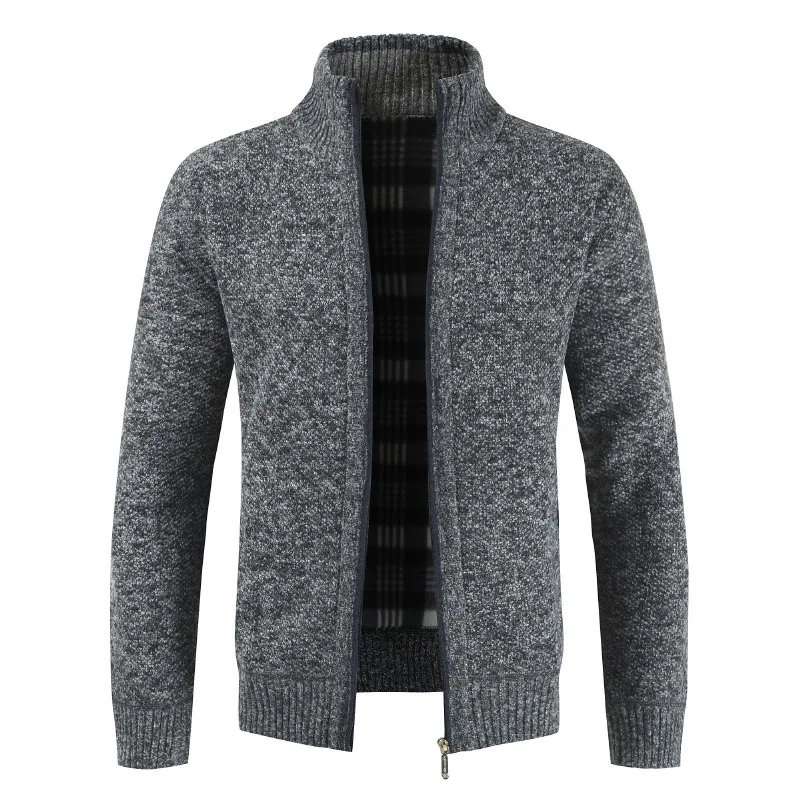 

LUCLESAM Men Stand Collar Solid Color Knitted Cardigan Male Casual Sweater Coats Cardigan Masculino Blusa De Frio Masculino