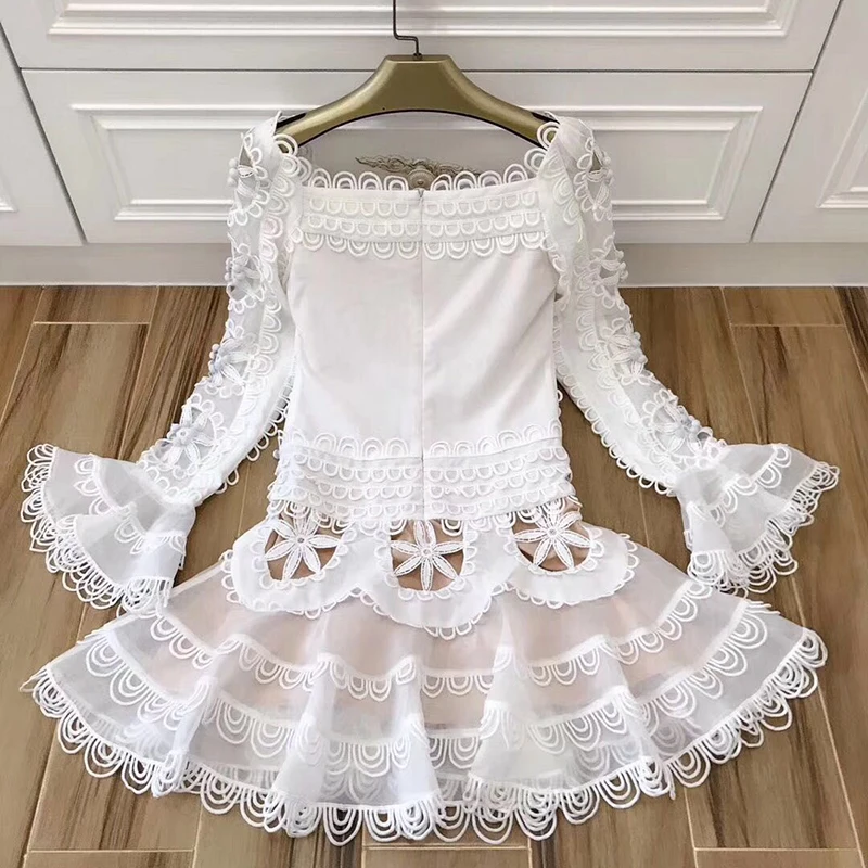 TWOTWINSTYLE платье с цветочным рисунком, с вырезом лодочкой, с расклешенными рукавами, Драпированное мини-платье русалки, большие размеры, Весенняя модная новая одежда