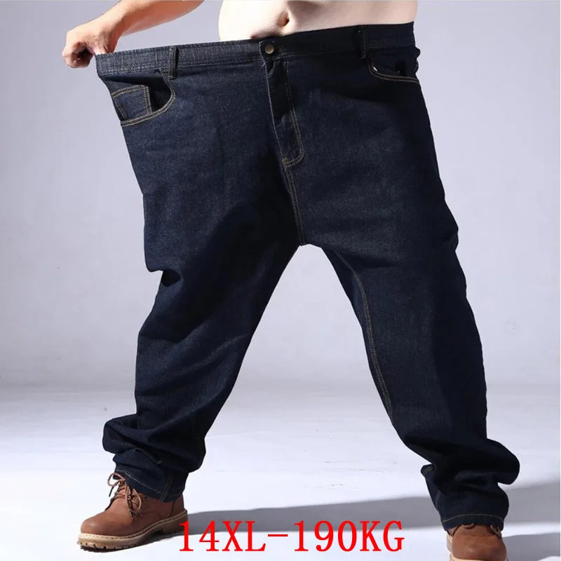 

Big size jeans for men oversize 11XL 12XL 13XL 14XL high waist jeans Trousers man denim pants straight 62 64 66 Elasticity jeans