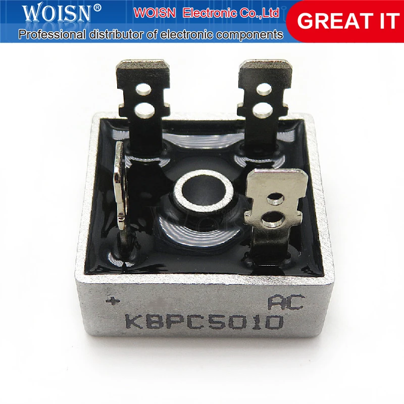 1 шт./лот KBPC5010 50 A мостовой выпрямитель 1000 в а металлический корпус для