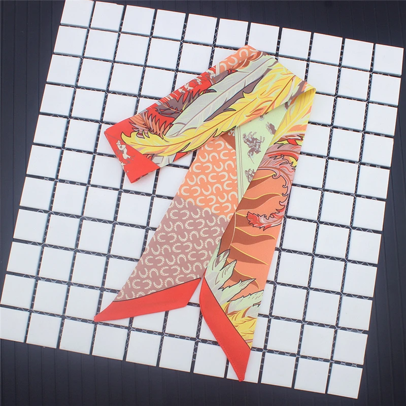 Newly launched women's headscarves Street style twill satin scarf Fashion beach shawl Tied bag handle ribbon Ladies hair band C5 |