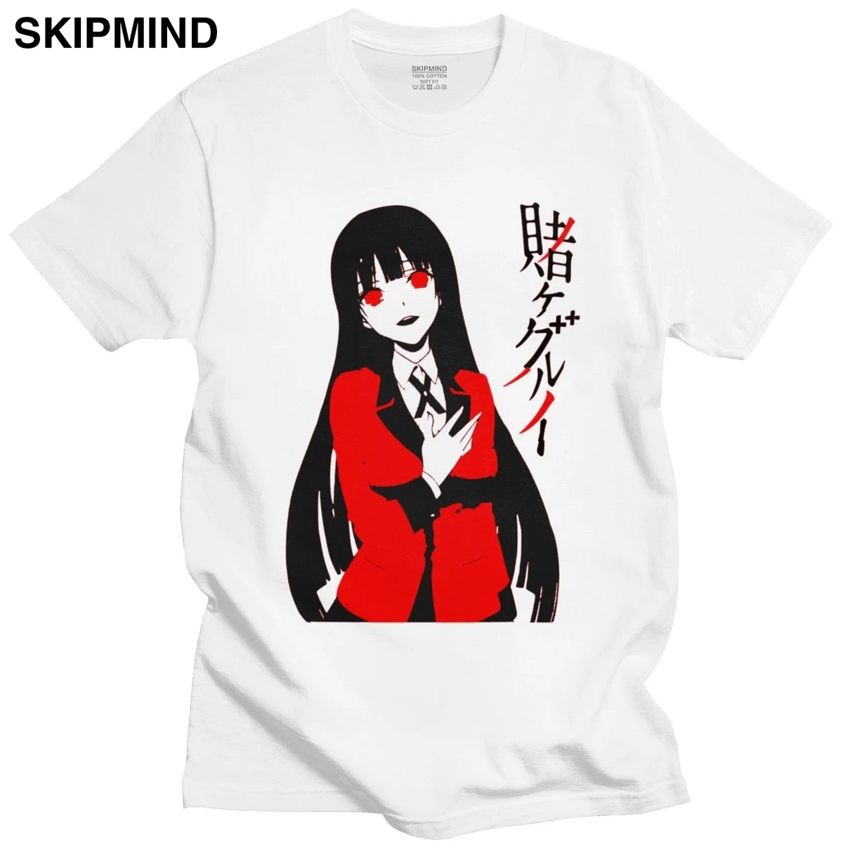 Футболка Kakegurui Yumeko Jabami Мужская 100% хлопок манга и анимация футболка для ТВ шоу с
