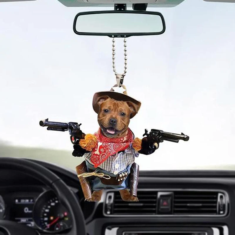 1PC 32Styles Dog Hanging Ornament Cute Funny Cartoon Pendant Key Chain Animal Car Rear View Mirror Backpack Accessories - купить по
