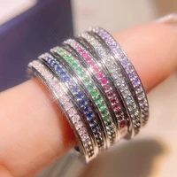 2021 new trendy 6 color broken diamond eternity band ring for women engaged christmas party gift jewelry wholesale