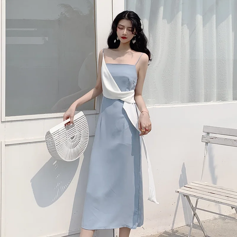 

Летние платья на бретельках, Простое Элегантное милое цветное платье в стиле пэчворк, прямое платье для девочек