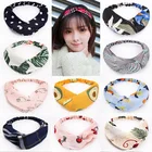 Женские повязки для волос с цветочным принтом, шифоновые однотонные повязки на голову, модная винтажная повязка-тюрбан, банданы, аксессуары для волос FD22116