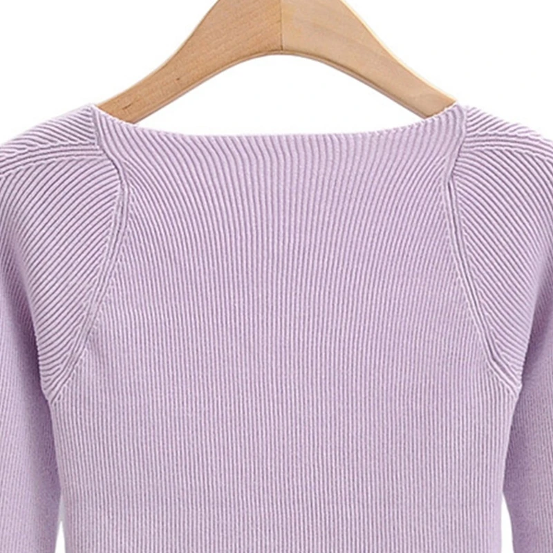 

Korean Style Women Long Sleeve Sweater Round Neck Simple Solid Color Pullover Tops Ribbed Knitted Layering Slim Fit Autumn Basic