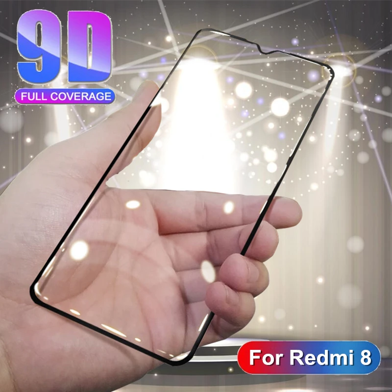 Закаленное стекло 9D для Xiaomi Redmi 8 полное покрытие смартфона защита экрана 9H