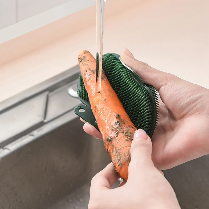 4Pcs Multifunctional Potato Carrot Cleaning Tools Fruit Vegetable Brush Cactus Burr Kitchen Gadgets | Дом и сад