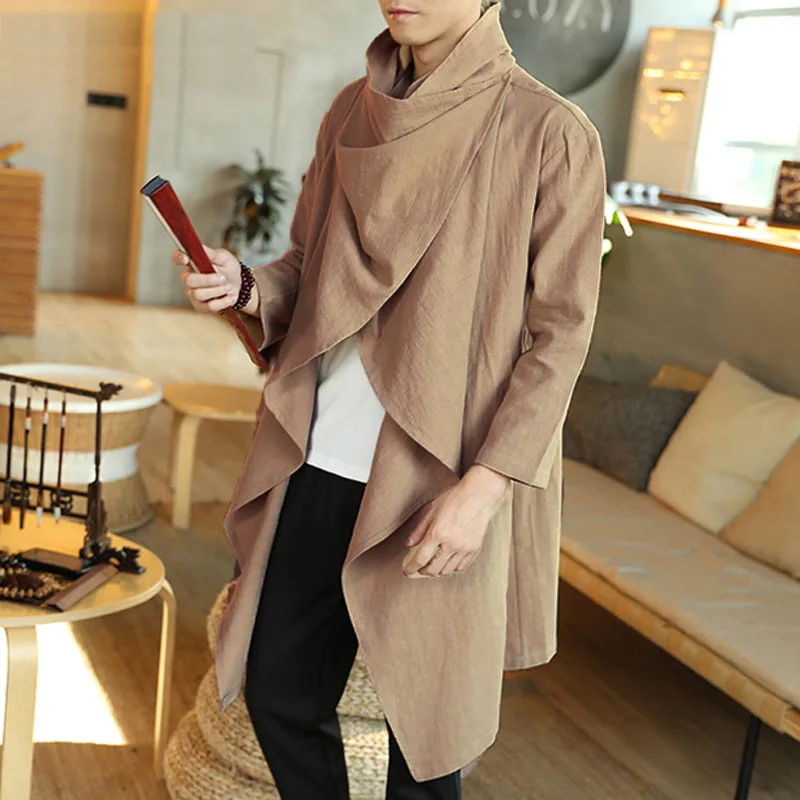 Men's Cloak Hipster Gothic Hooded Cape Poncho Punk Coat Tops Long Cardigan | Мужская одежда