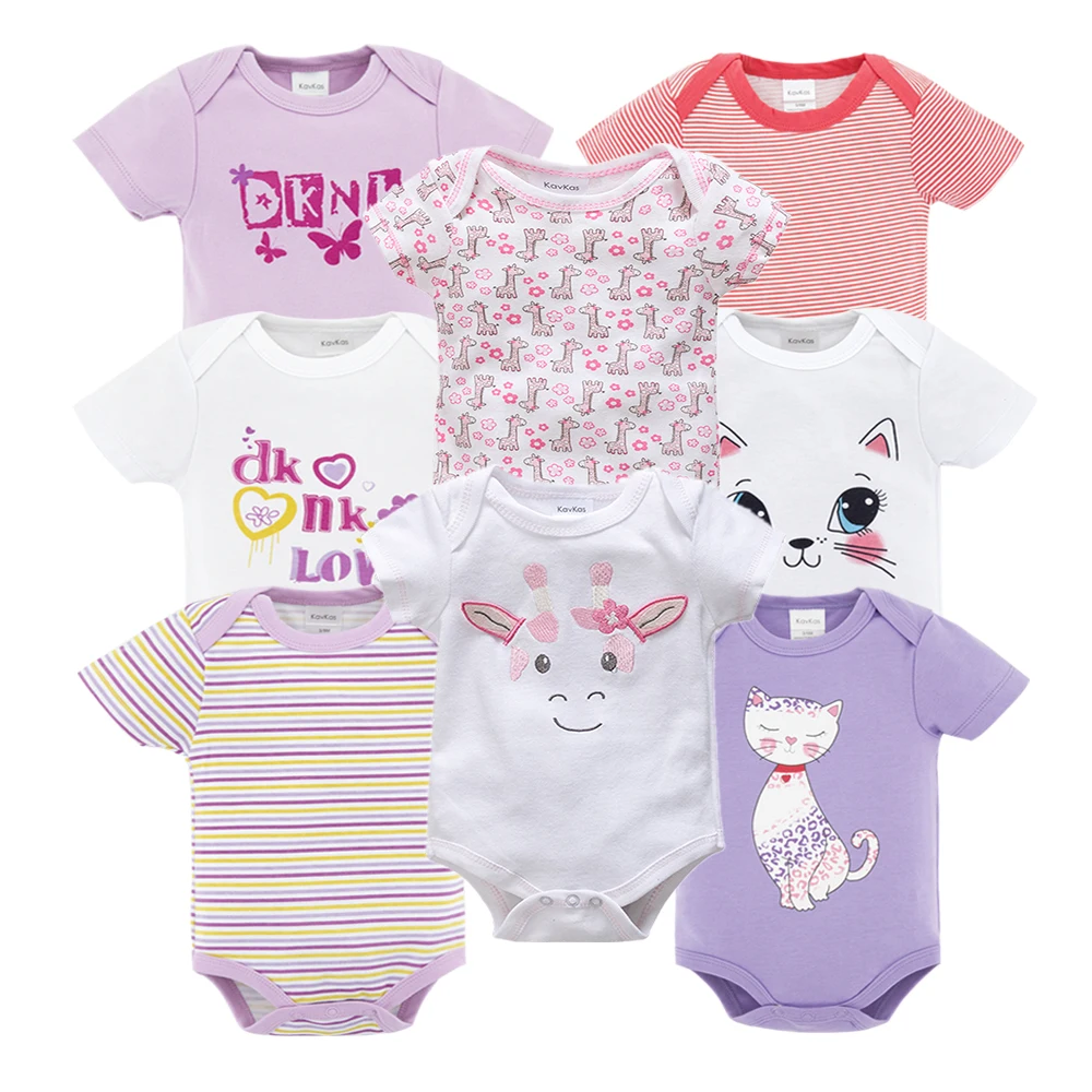8pcs newborn baby bodysuit cute cotton girl clothes twins onesie body infantil ropa bebe cartoon toddler jumpsuit | Детская одежда и