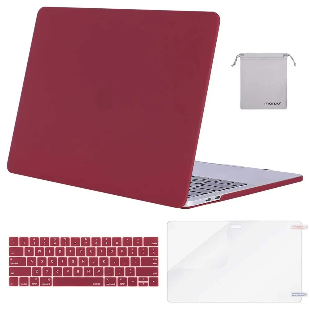 Mosiso ноутбук матовая поверхность Coque чехол для MacBook Air 13 Pro 13 15 15,4 16 retina Touch Bar+ силиконовый чехол для клавиатуры - Цвет: Wine red