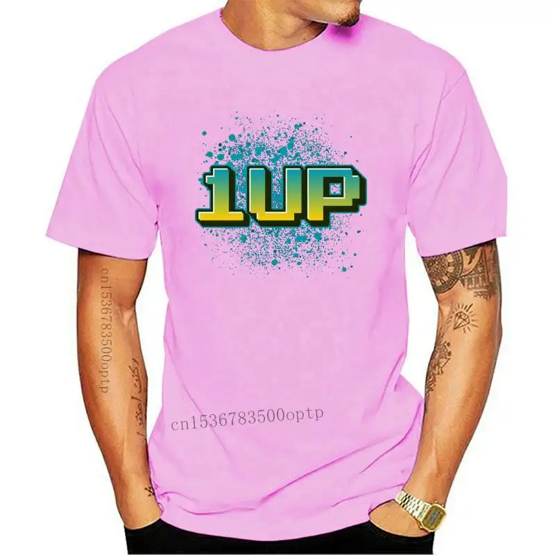 

Новинка, футболка 1UP, оверсайз, хлопковая, с круглым вырезом и коротким рукавом, аниме рубашка на заказ