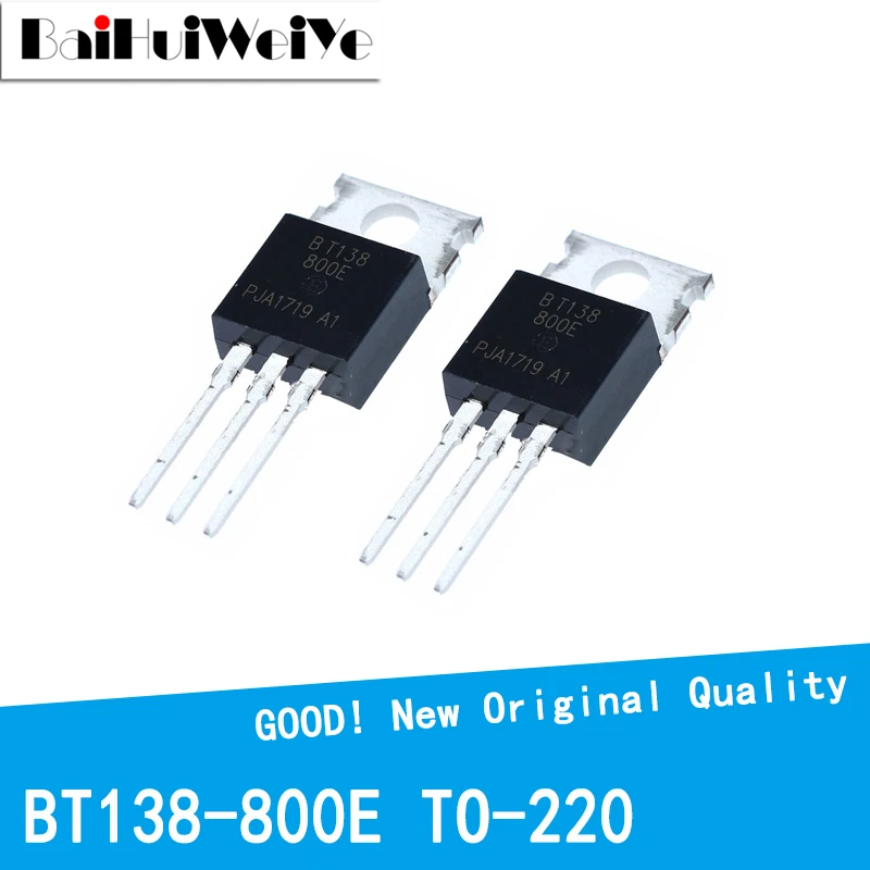 

10PCS/LOT BT138-800E BT138-800 BT138 12A 800V 5W 138-800E TO-220 TO220 Transistor MOSFET New Original Good Quality Chipset