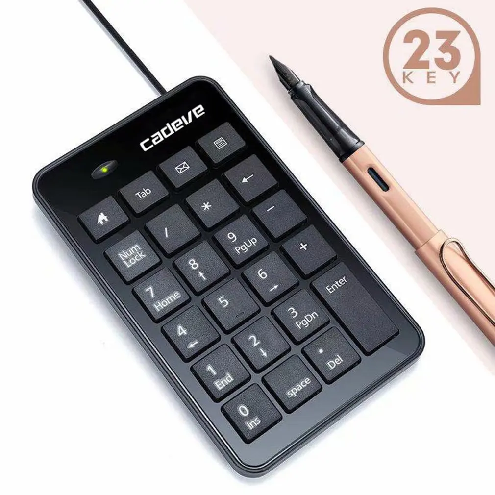 

Wired Number Pad Digital Keypad Usb External Keyboard Portable Mini Financial Accounting Numeric Keypad 23 Keys