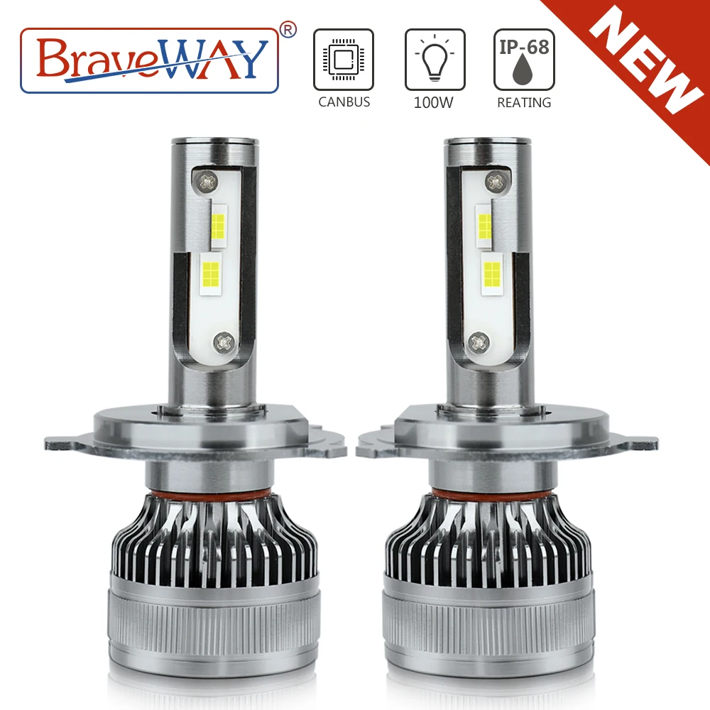 BraveWAY [Новый!] H7 светодиодный H4 H11 лампы для фар HB3 HB4 9005 9006 H1 Canbus автомобильные