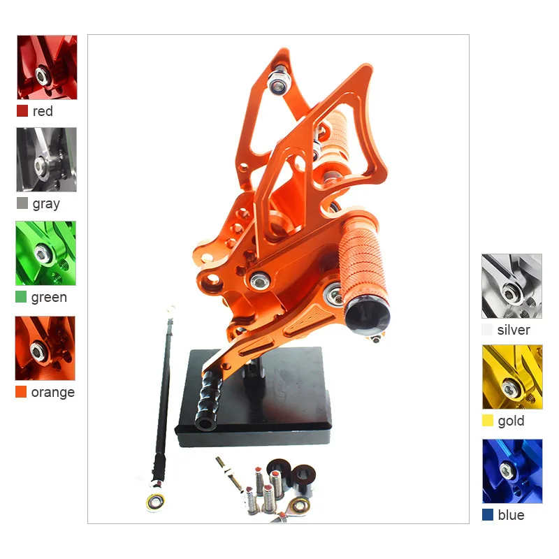 

Motorcycle Adjustable Rearset Footrests Footpegs Foot Rests Pegs Rear Pedals For Kawasaki ex250 2009-2012 2009 2010 2011 2012
