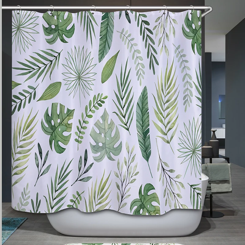 

green leaves shower curtain white bathroom curtain shower new arrival bath curtain