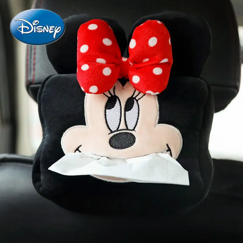 

Disney Mickey Mouse Minnie Car Supplies Paper Towel Box Cartoon Cute Plush Chair Back Sun Visor Armrest Box Paper Towel Cover