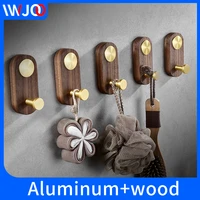 walnut coat hooks adhesive wall mounted drawing room hanger hook bathroom towel hook hallway umbrella key holder clothes hook