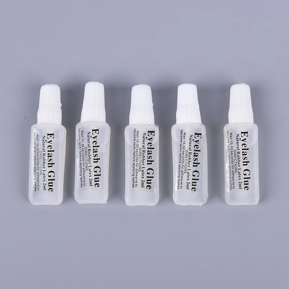 

5 pieces of portable transparent false eyelash glue mini transparent viscose non-toxic and tasteless eyelid glue 2ML