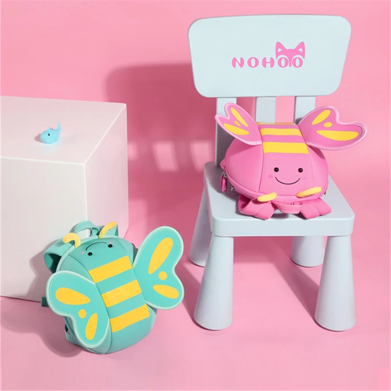 NOHOO портфель школьный крылья ангела рюкзак 3D мультфильм бабочка детская сумка для 2-7 лет девочек рюкзак школьный