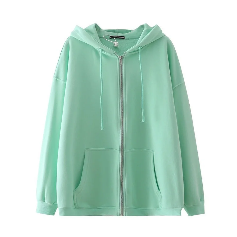 Женские толстовки с капюшоном Спортивная одежда на молнии хлопковые Толстовки