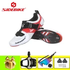 SIDEBIKE из углеродного волокна, шоссейный велосипед спортивная обувь добавить SPD-SL педали ультра-светильник самофиксирующаяся дышащая триатлона гоночная велосипедная обувь