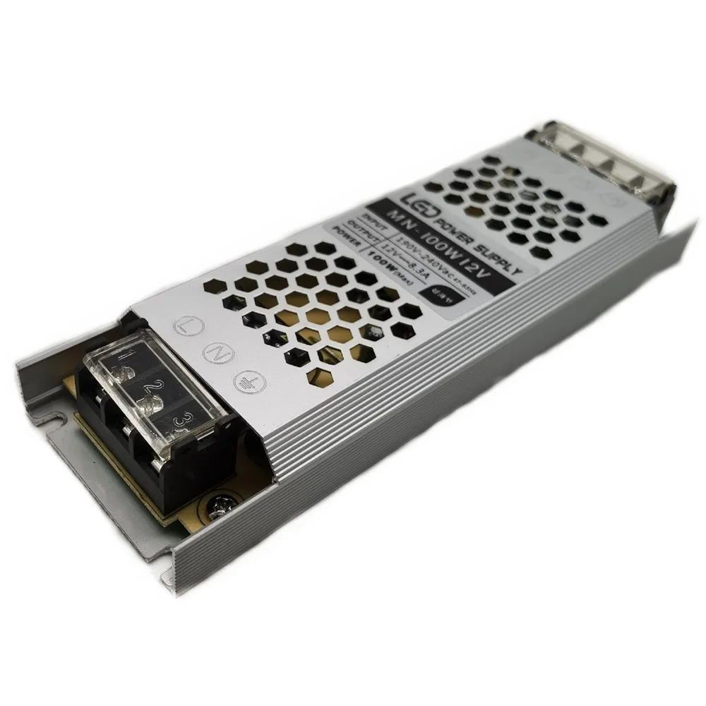 Ультра тонкий светодиодный Питание DC 12V 24V трансформаторы систем освещения 60W 100W