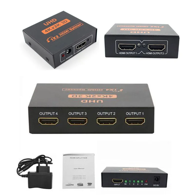 HDMI коммутатор 1X4 1 в 4 выхода сплиттер усилитель 1X2 2 Выход концентратор