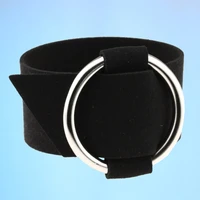 fashion accessories simple personality retro style high quality suede circle metal ring wide bracelet