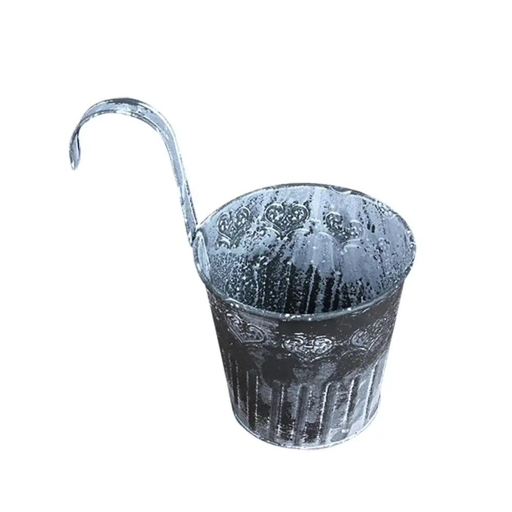 Wrought Iron Metal Crafts Decorative Hanging Pots Retro Flower Buckets Creative Home Garden Decor | Дом и сад