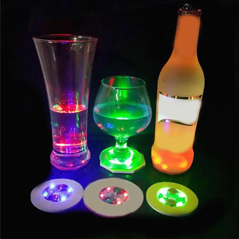 

Creative Luminous Bottle LED Light LED Glow Coaster Bar Bottle Decoration Stickers Light LED Christmas Party Vase Club D8A2